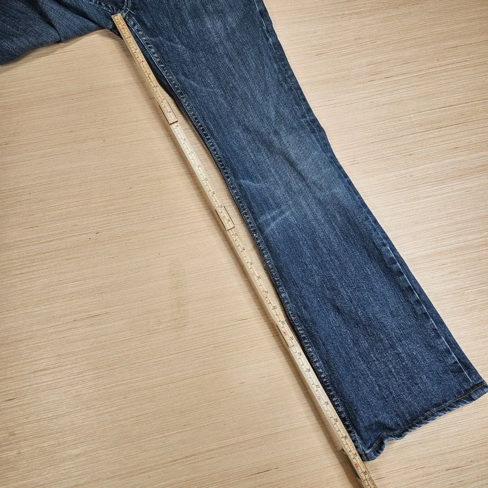 Y2K Vigoss Bootcut Jeans Womens 9 32x32 Blue Denim Stretch Low Rise P1091M